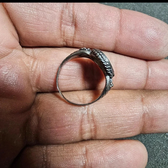 Sterling Silver 925 Mother Of Pearl Oval Shaped Ladies Ring Floral Shank Size 6 - Picture 7 of 9